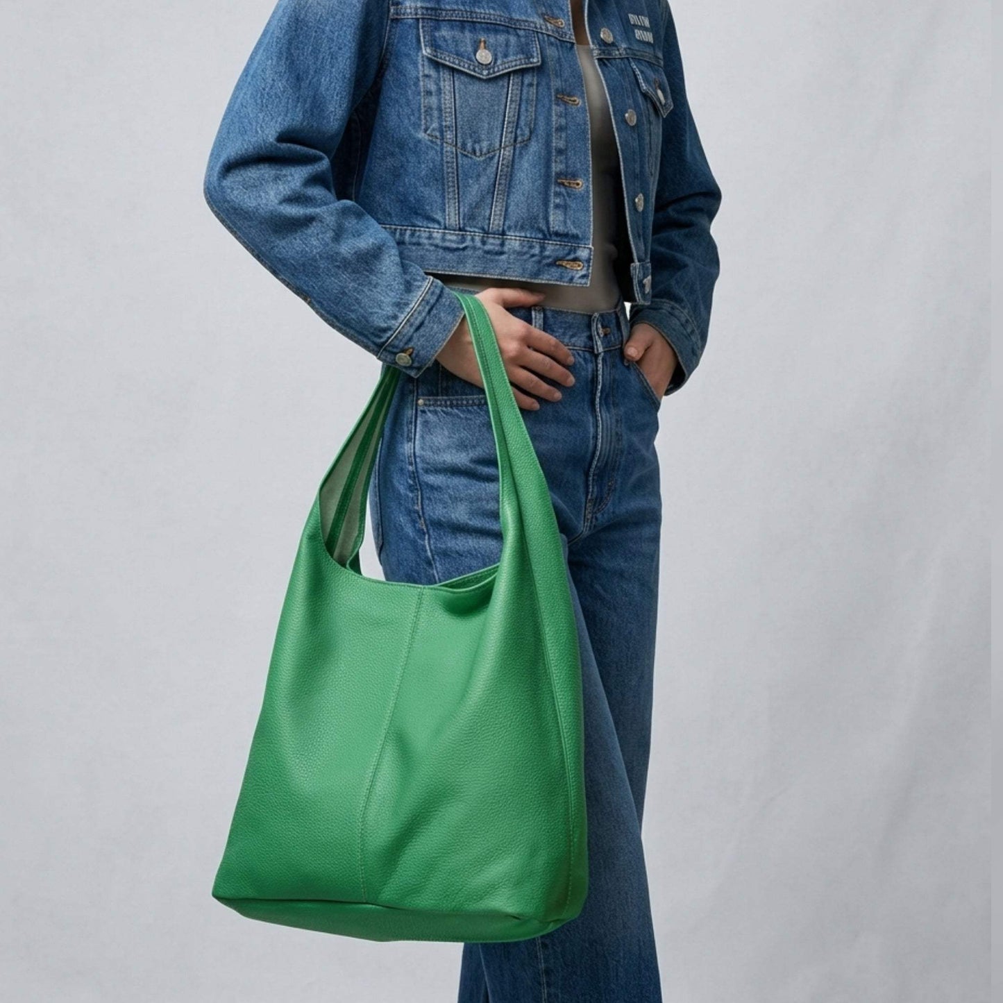 Italian Genuine Calf Leather Hobo Bag 011943 - TAKEASY - Flyclothing LLC