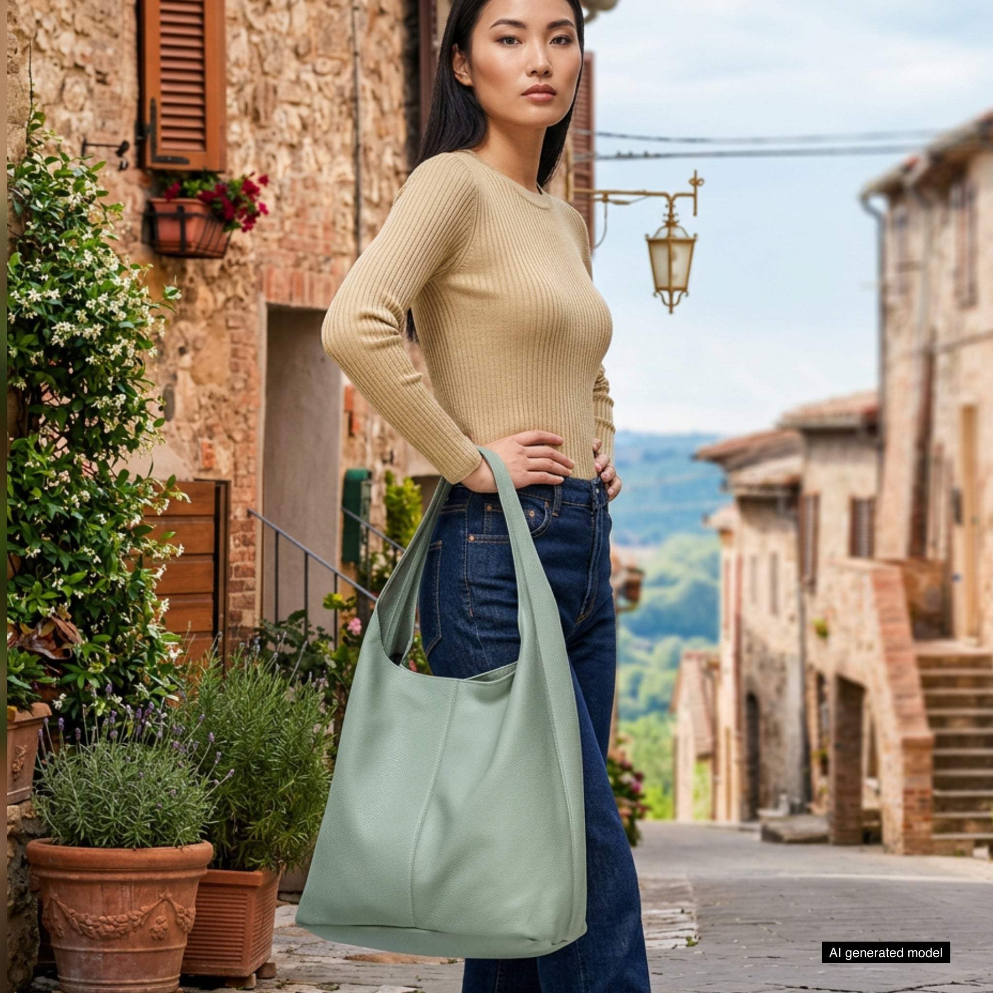 Italian Genuine Calf Leather Hobo Bag 011943 - TAKEASY - Flyclothing LLC