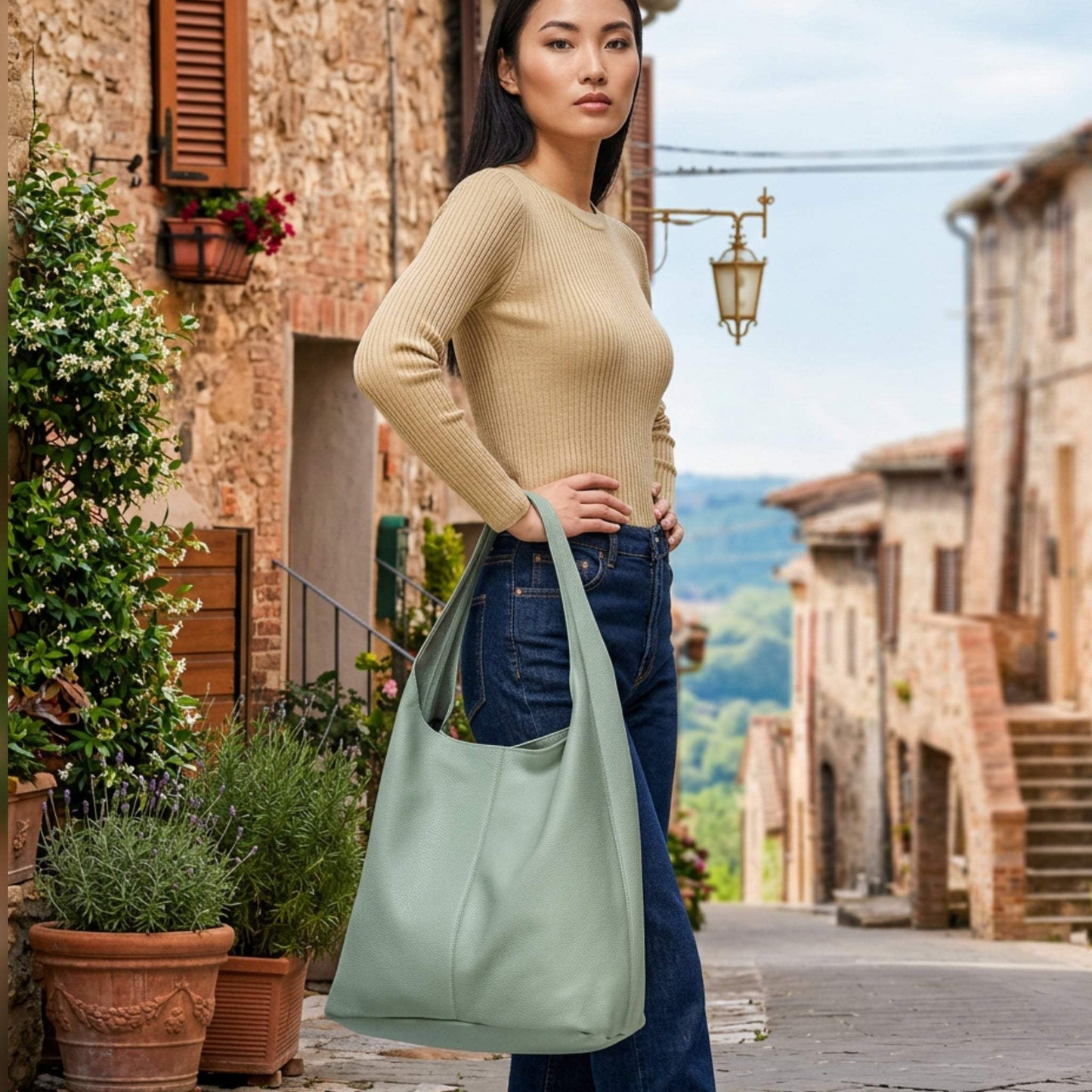 Italian Genuine Calf Leather Hobo Bag 011943 - TAKEASY - Flyclothing LLC