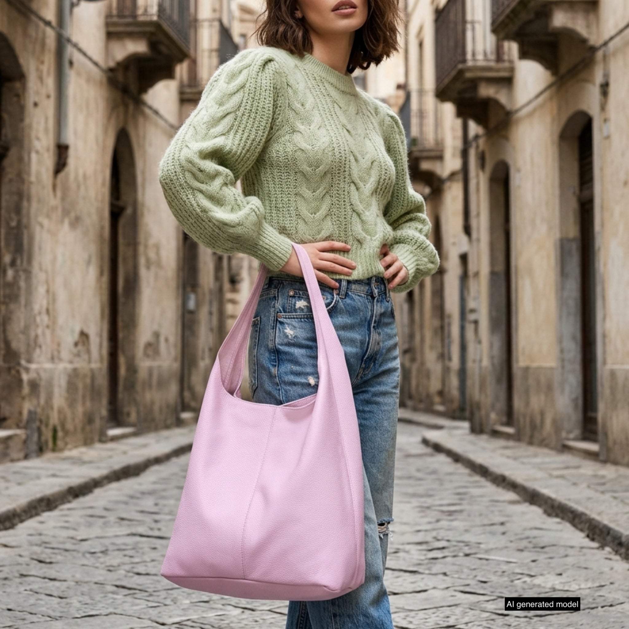 Italian Genuine Calf Leather Hobo Bag 011943 - TAKEASY - Flyclothing LLC