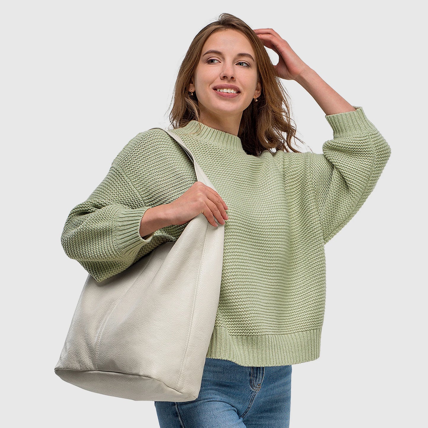 Calf Leather Hobo Bag - TAKEASY - Flyclothing LLC