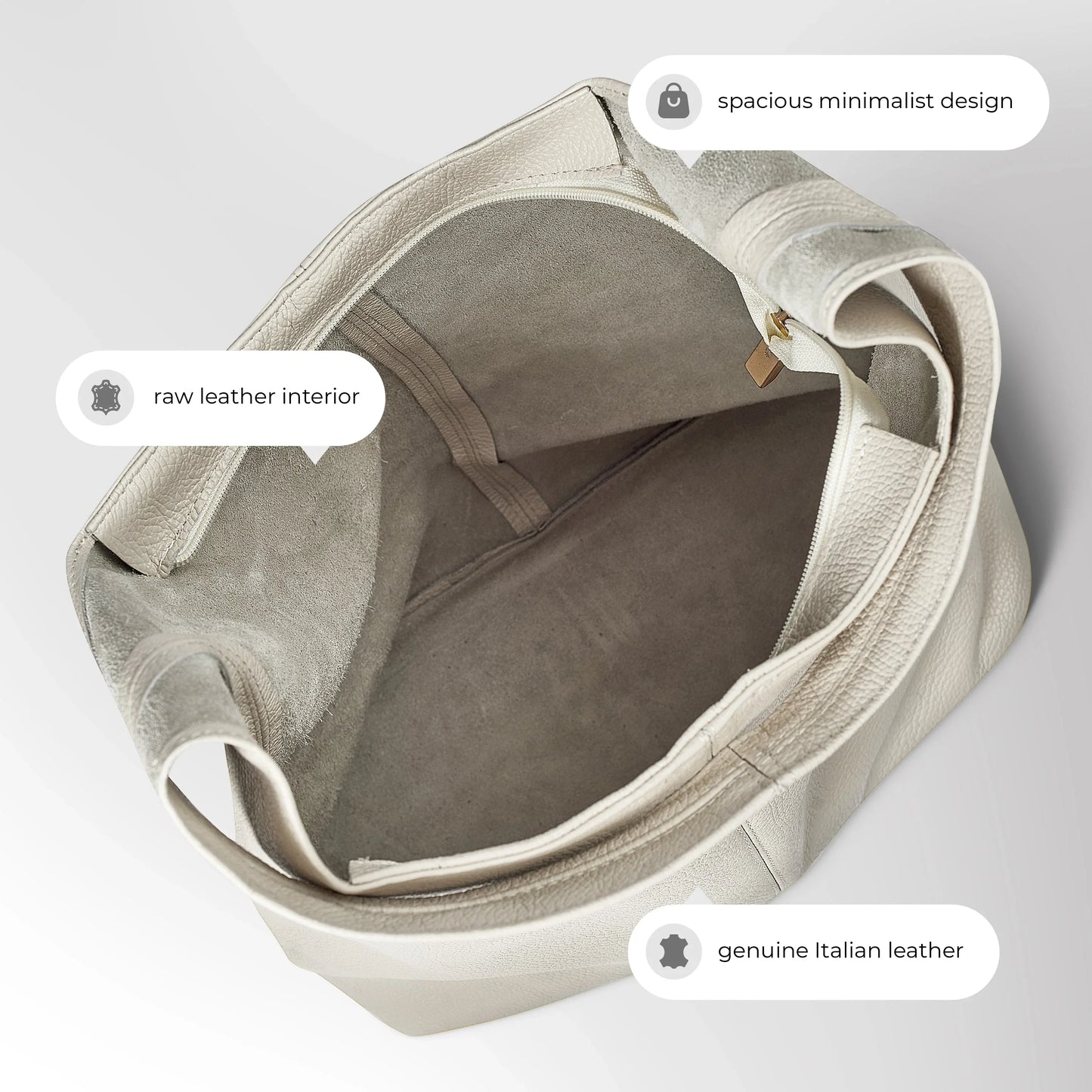 Calf Leather Hobo Bag - TAKEASY - Flyclothing LLC