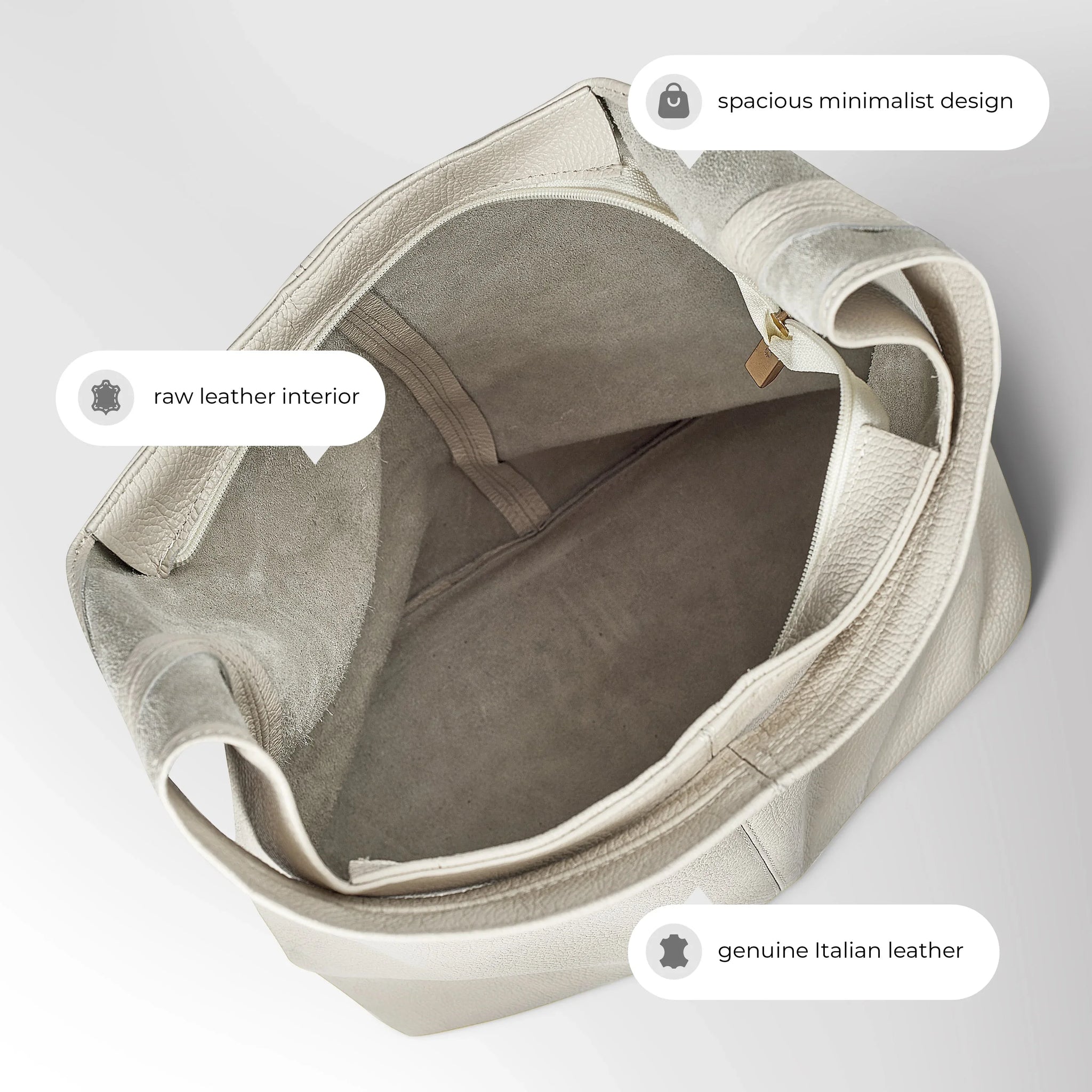 Calf Leather Hobo Bag - TAKEASY - Flyclothing LLC