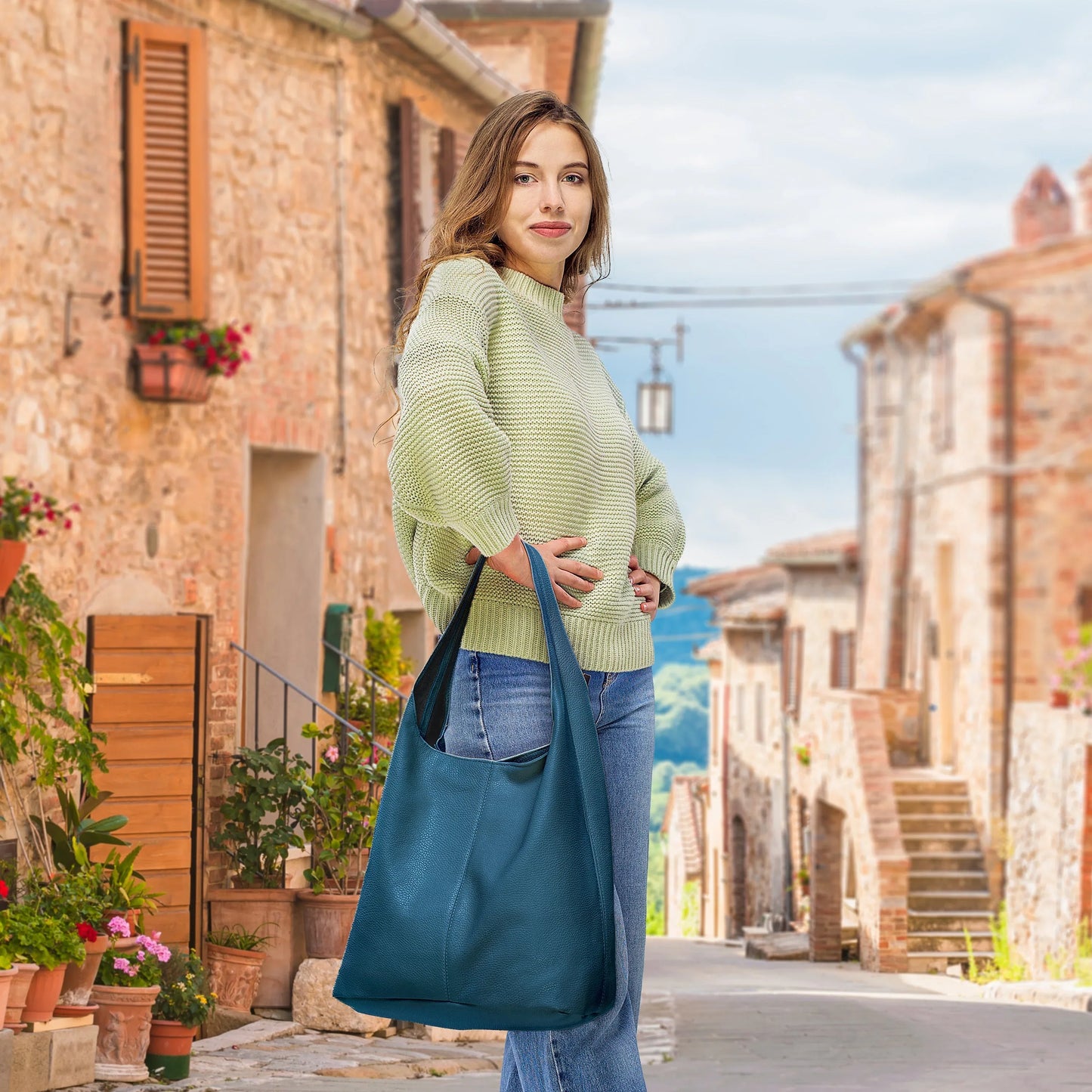 Calf Leather Hobo Bag - TAKEASY - Flyclothing LLC