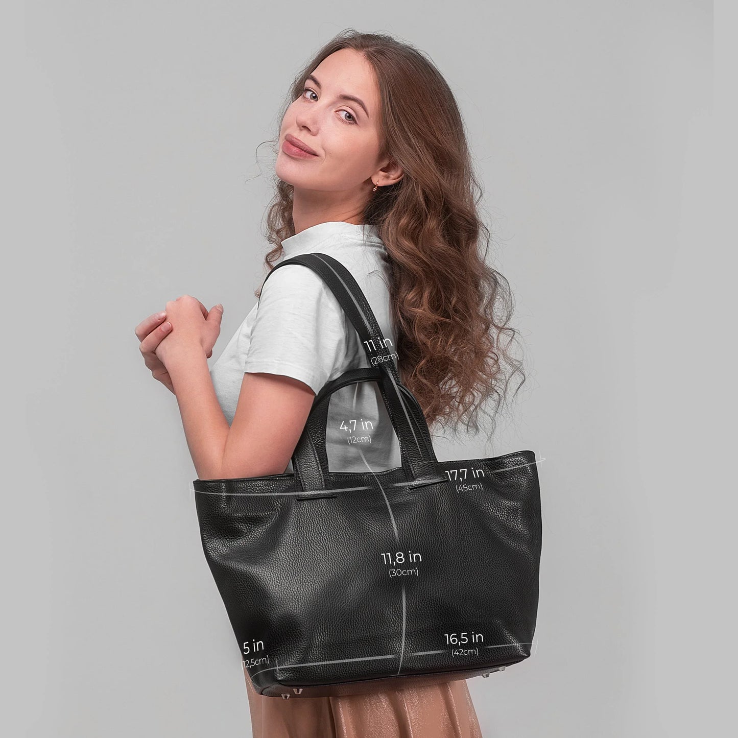 Calf Leather Tote Bag - TAKEASY - Flyclothing LLC