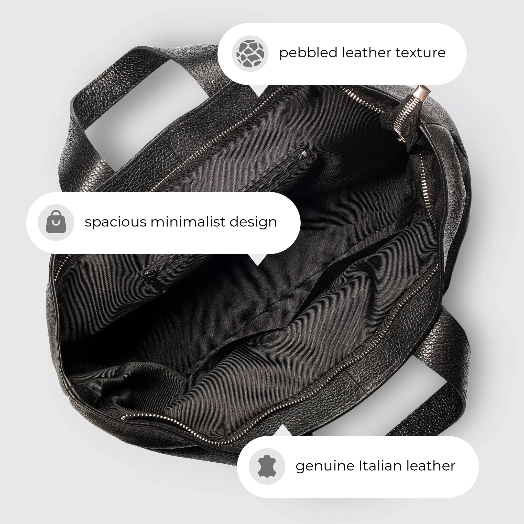 Calf Leather Tote Bag - TAKEASY - Flyclothing LLC