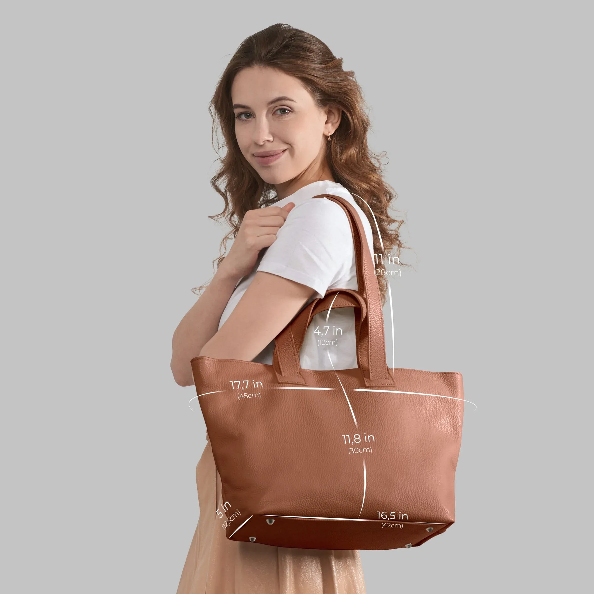 Calf Leather Tote Bag - TAKEASY - Flyclothing LLC