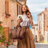 Calf Leather Tote Bag - TAKEASY - Flyclothing LLC