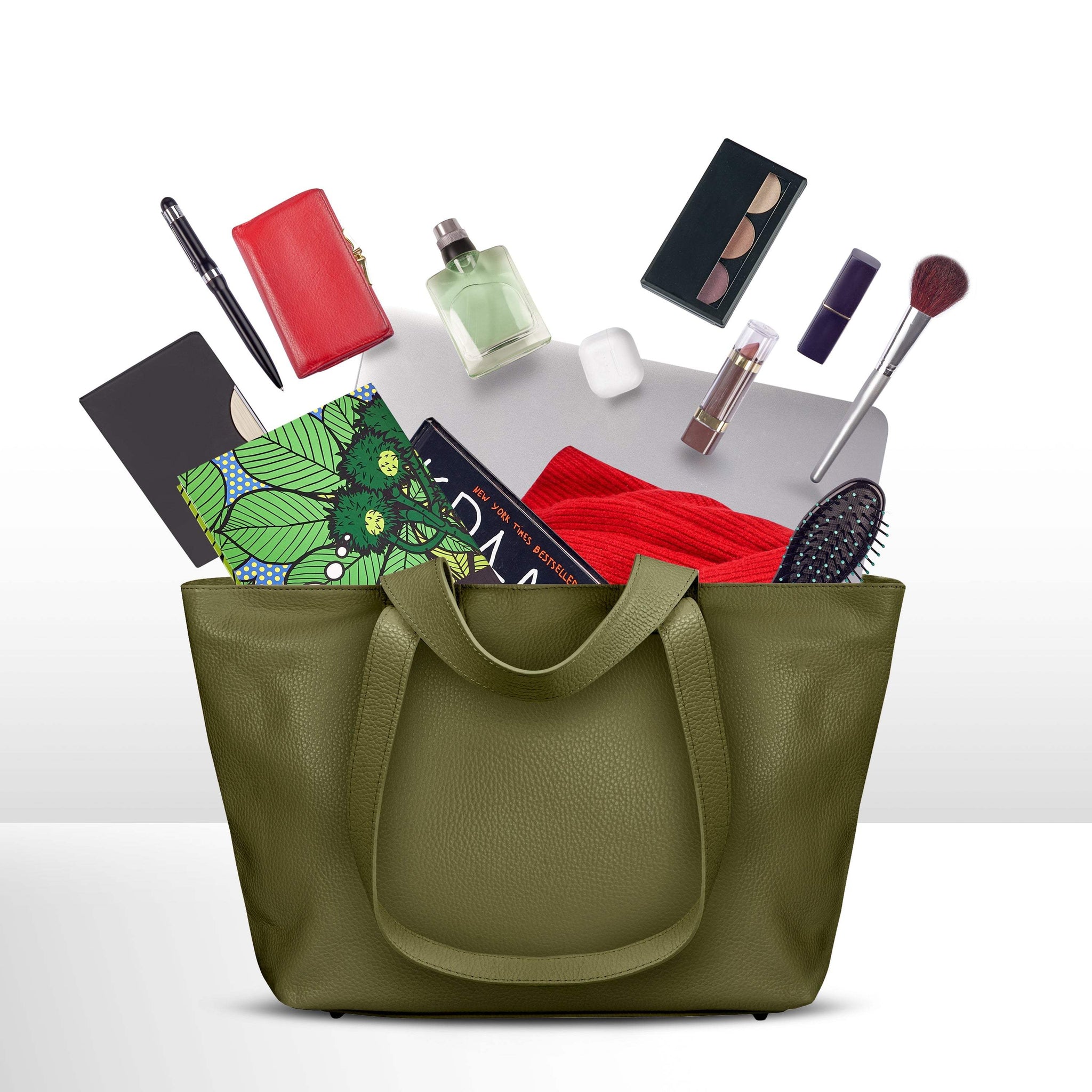 Italian Genuine Calf Leather Tote Bag 122500 - TAKEASY - Flyclothing LLC