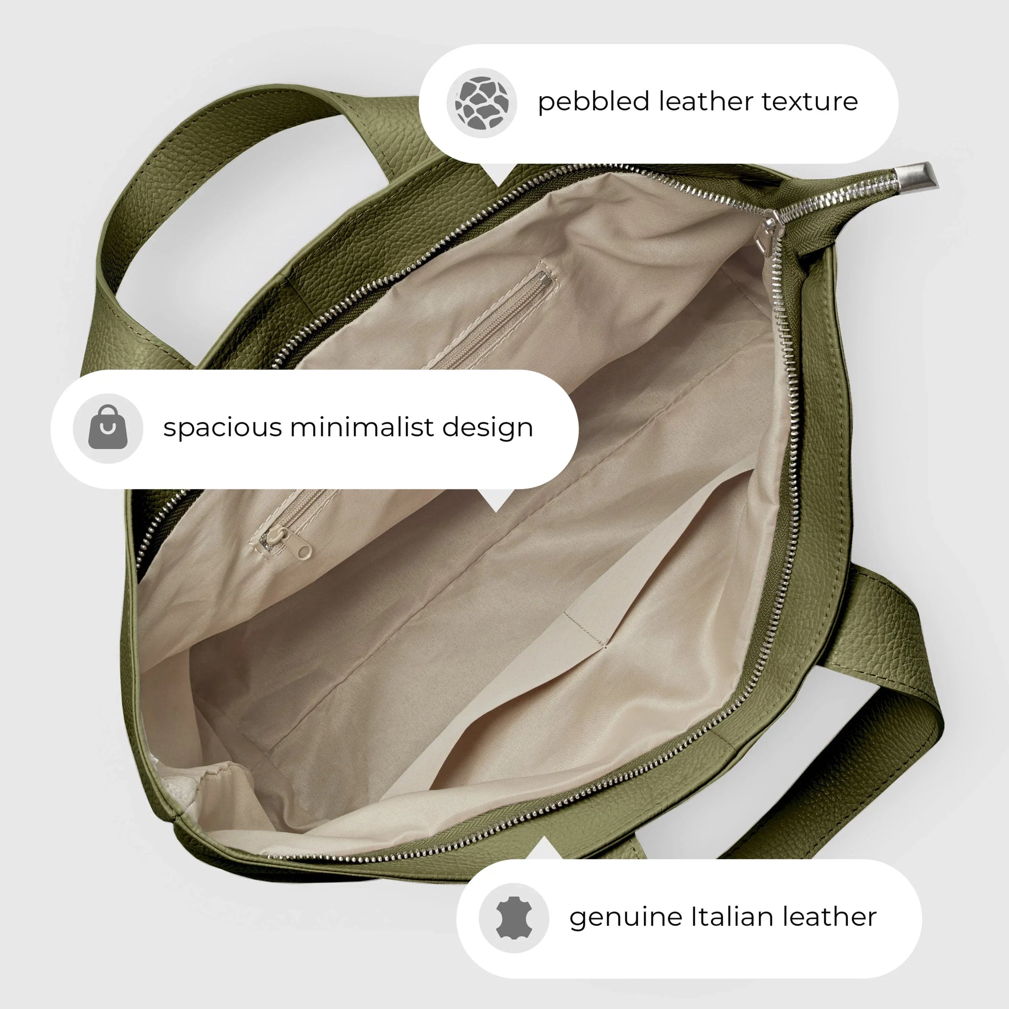 Calf Leather Tote Bag - TAKEASY - Flyclothing LLC