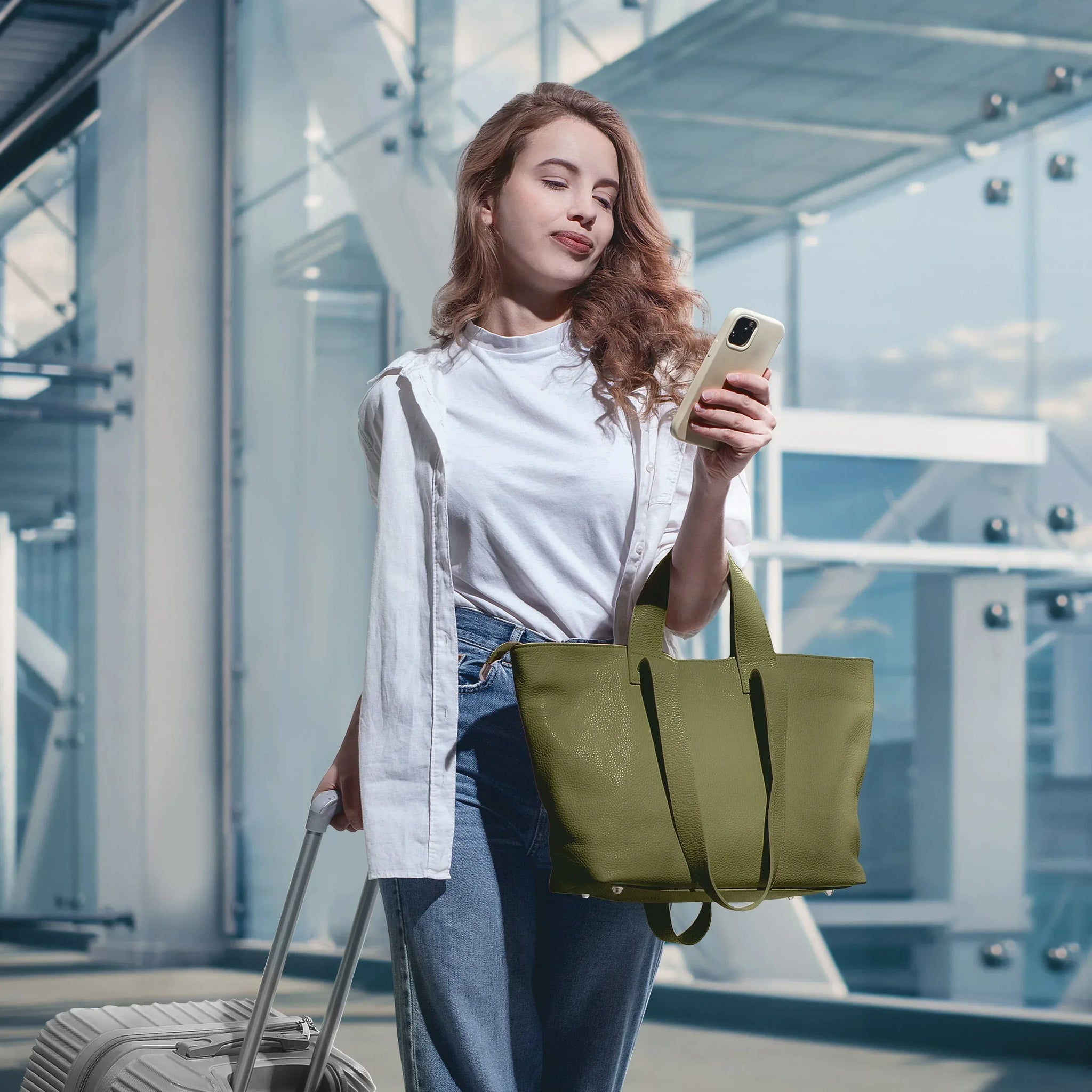 Calf Leather Tote Bag - TAKEASY - Flyclothing LLC