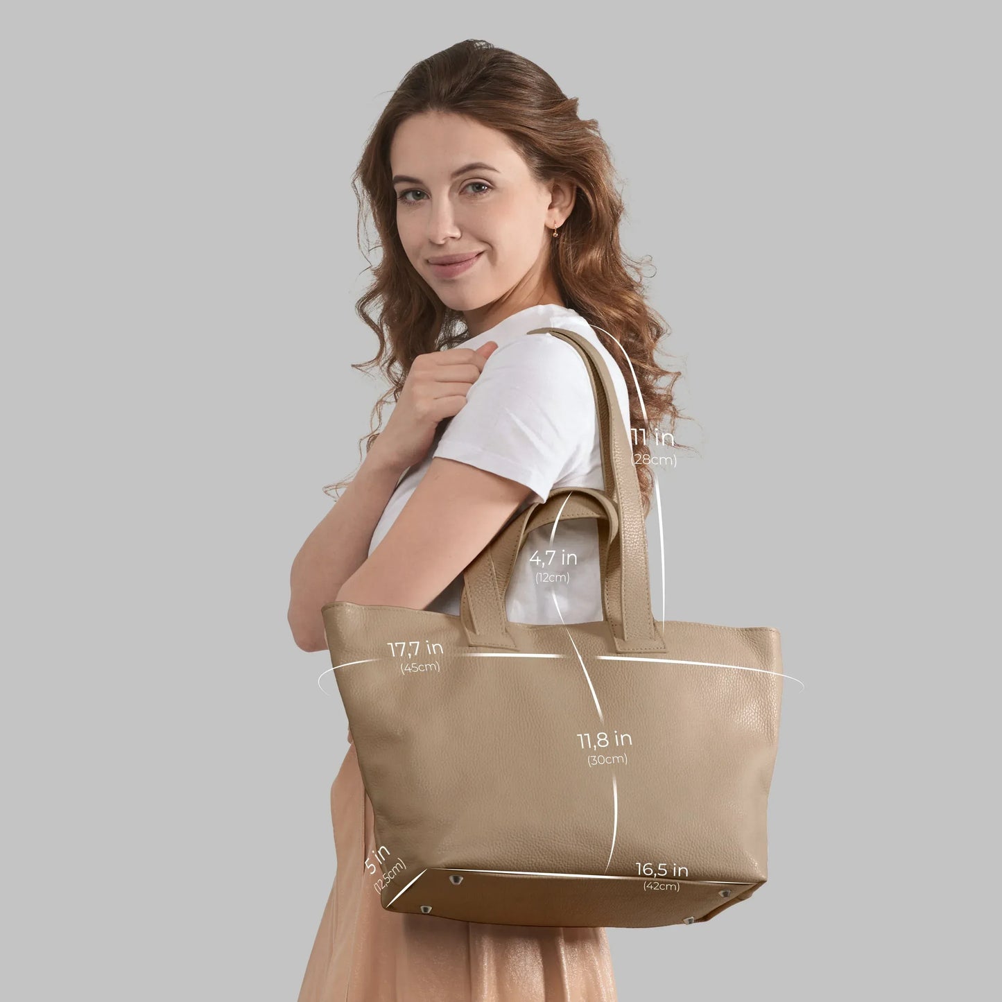 Calf Leather Tote Bag - TAKEASY - Flyclothing LLC