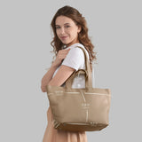 Calf Leather Tote Bag - TAKEASY - Flyclothing LLC