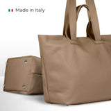 Calf Leather Tote Bag - TAKEASY - Flyclothing LLC