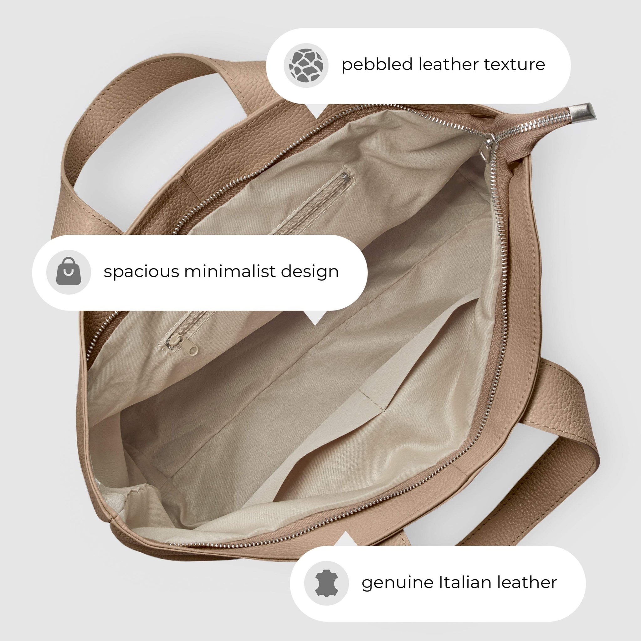 Italian Genuine Calf Leather Tote Bag 122500 - TAKEASY - Flyclothing LLC