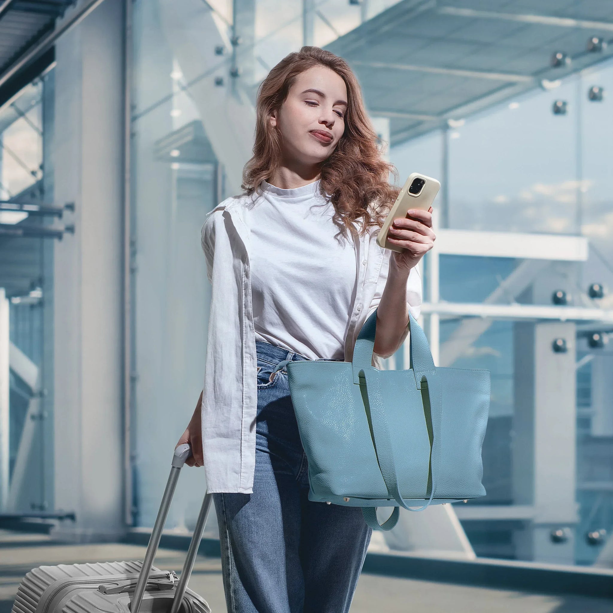 Calf Leather Tote Bag - TAKEASY - Flyclothing LLC