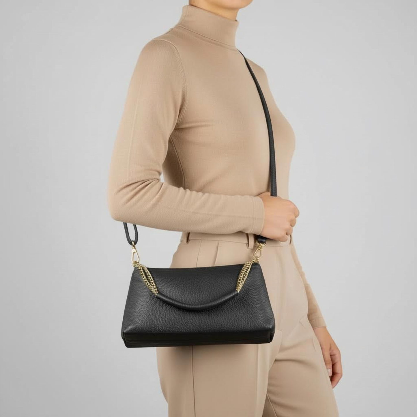 Italian Genuine Calf Leather Crossbody Bag 171522 - TAKEASY - Flyclothing LLC