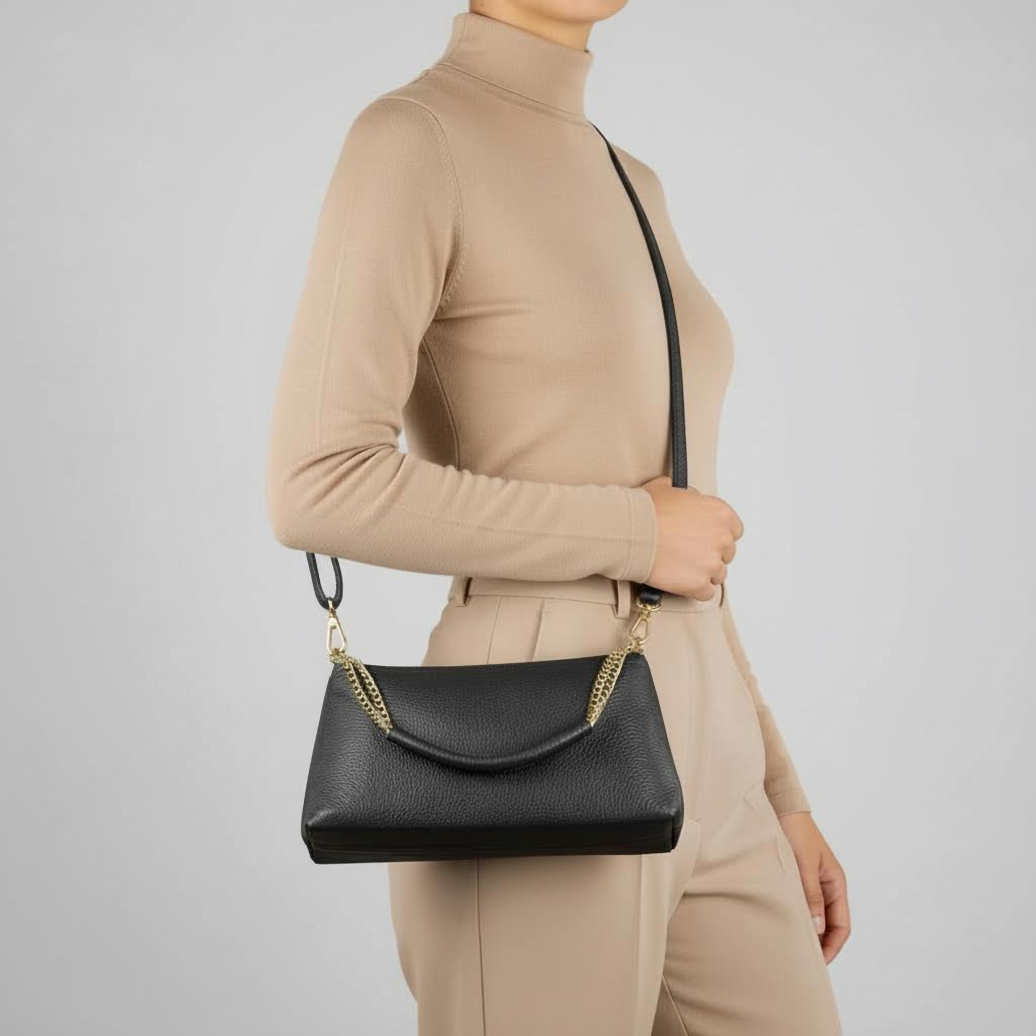 Italian Genuine Calf Leather Crossbody Bag 171522 - TAKEASY - Flyclothing LLC