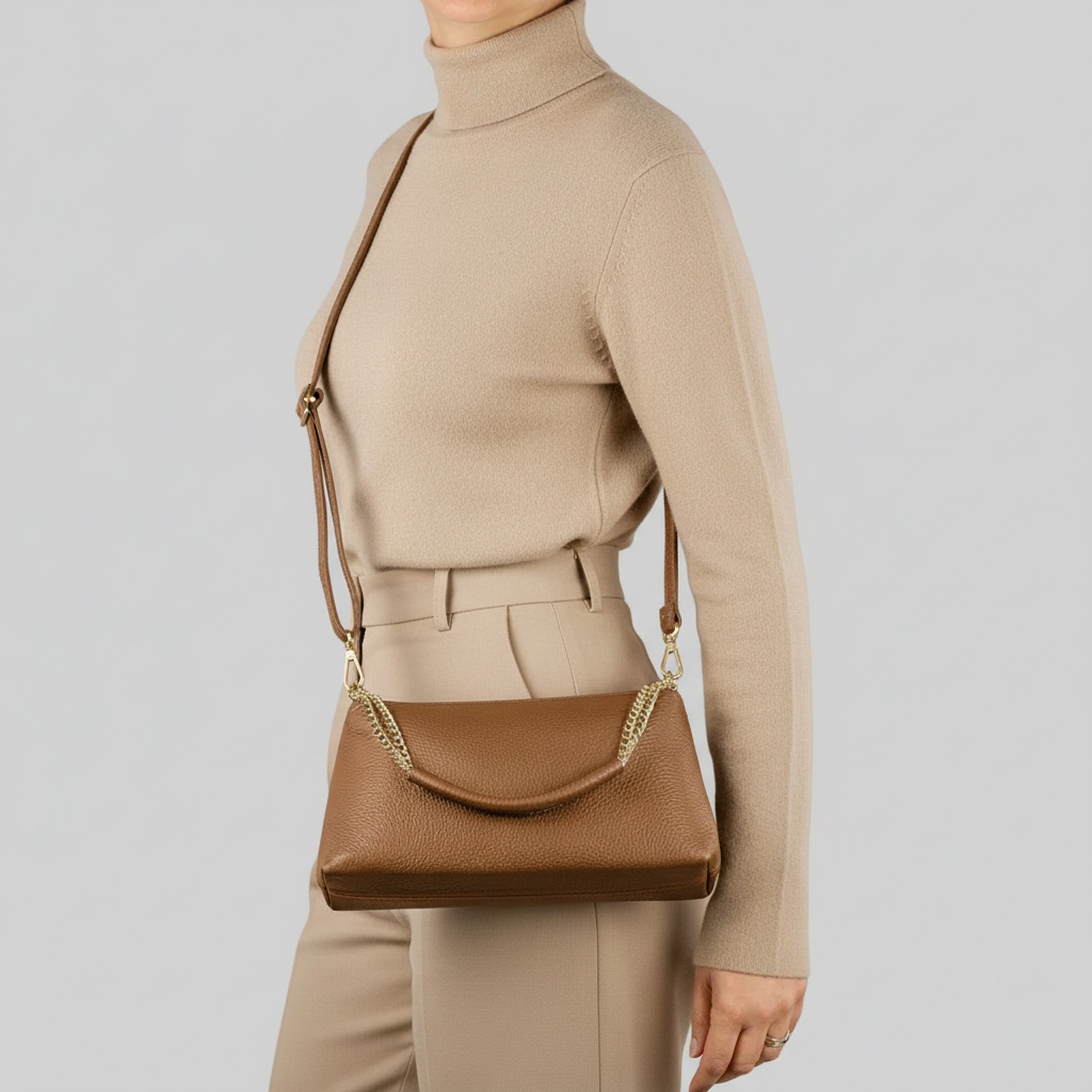 Italian Genuine Calf Leather Crossbody Bag 171522 - TAKEASY - Flyclothing LLC