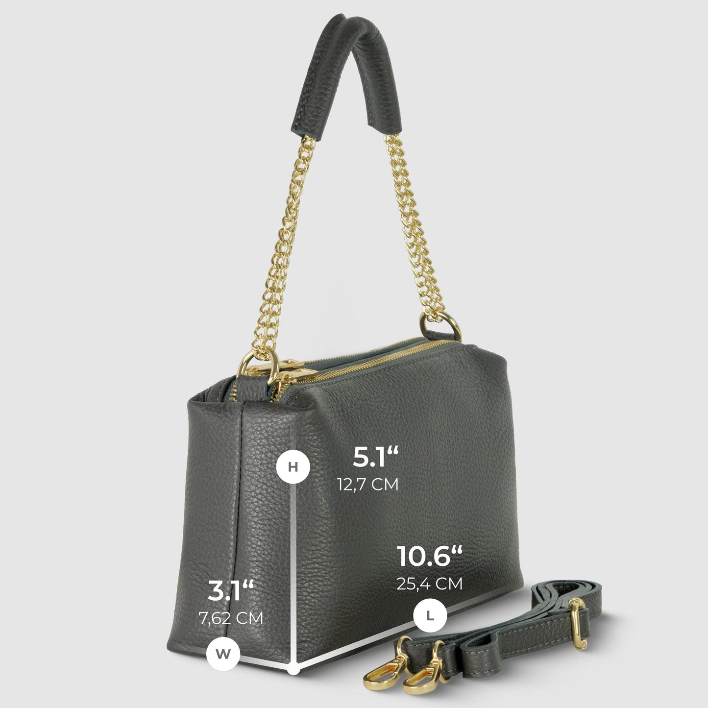 Italian Full-Grain Leather Crossbody Bag | Milano - TAKEASY - Flyclothing LLC