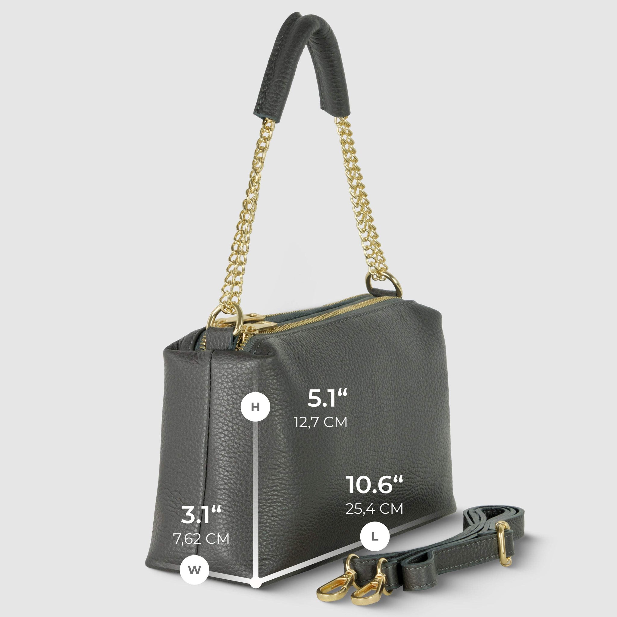 Italian Full-Grain Leather Crossbody Bag | Milano - TAKEASY - Flyclothing LLC
