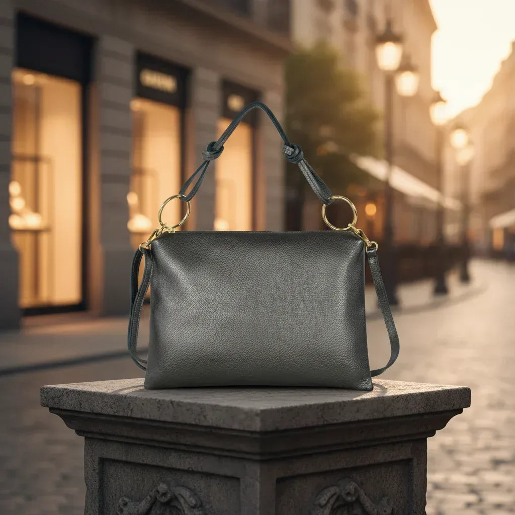 Calf Leather Shoulder Bag - TAKEASY - Flyclothing LLC