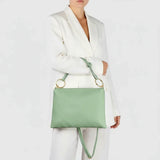 Calf Leather Shoulder Bag - TAKEASY - Flyclothing LLC