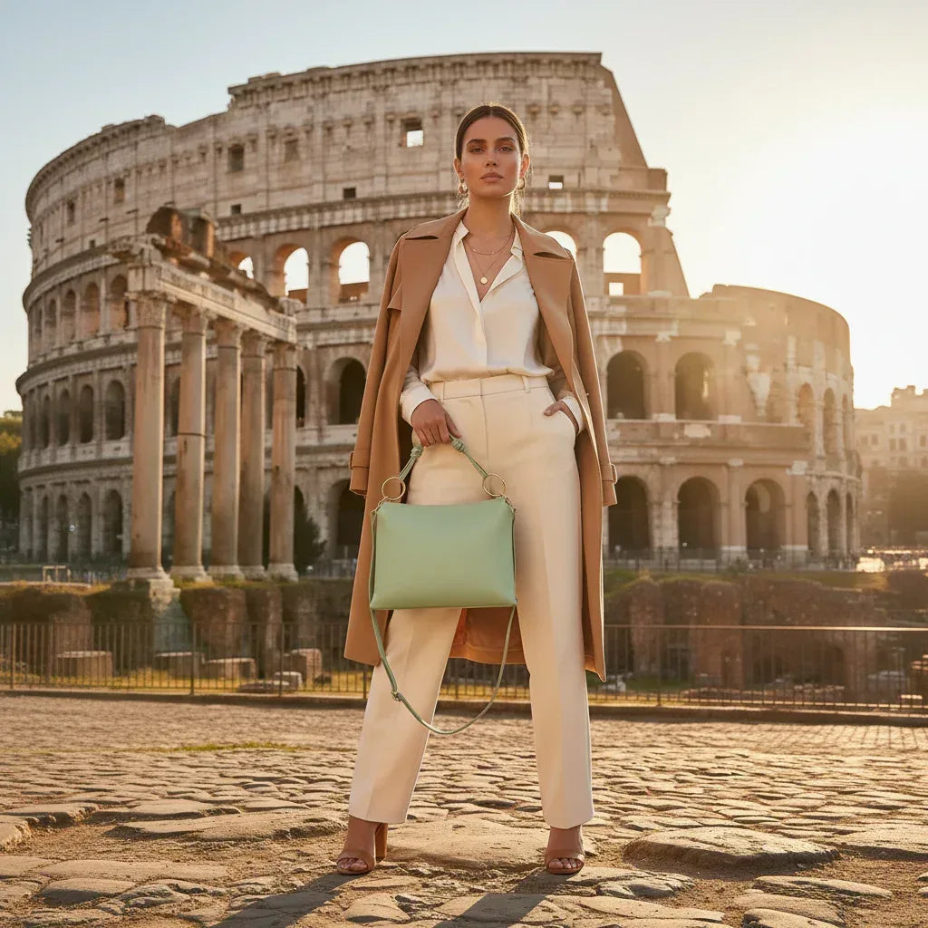 Calf Leather Shoulder Bag - TAKEASY - Flyclothing LLC