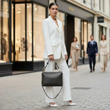 Calf Leather Shoulder Bag - TAKEASY - Flyclothing LLC