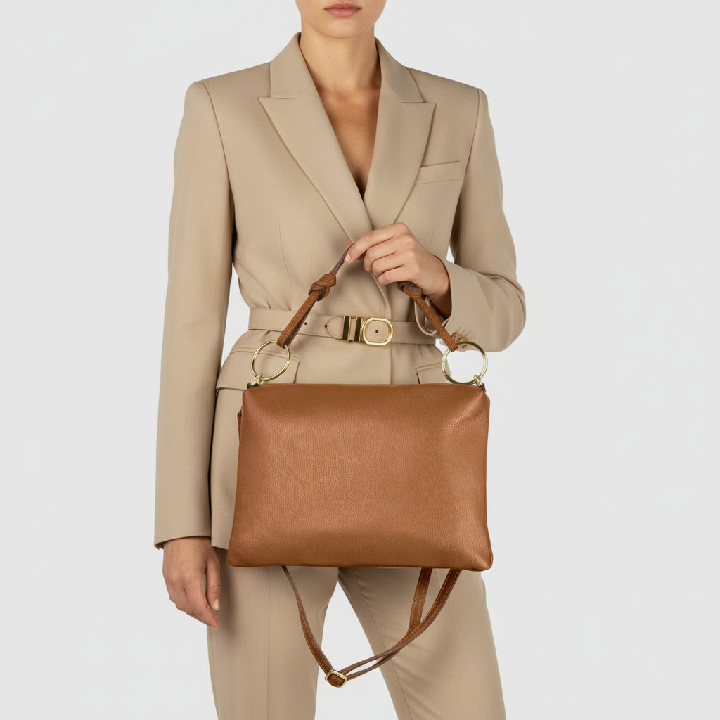 Italian Genuine Calf Leather Shoulder Bag 171551 - TAKEASY - Flyclothing LLC