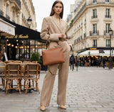 Calf Leather Shoulder Bag - TAKEASY - Flyclothing LLC