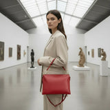 Calf Leather Shoulder Bag - TAKEASY - Flyclothing LLC