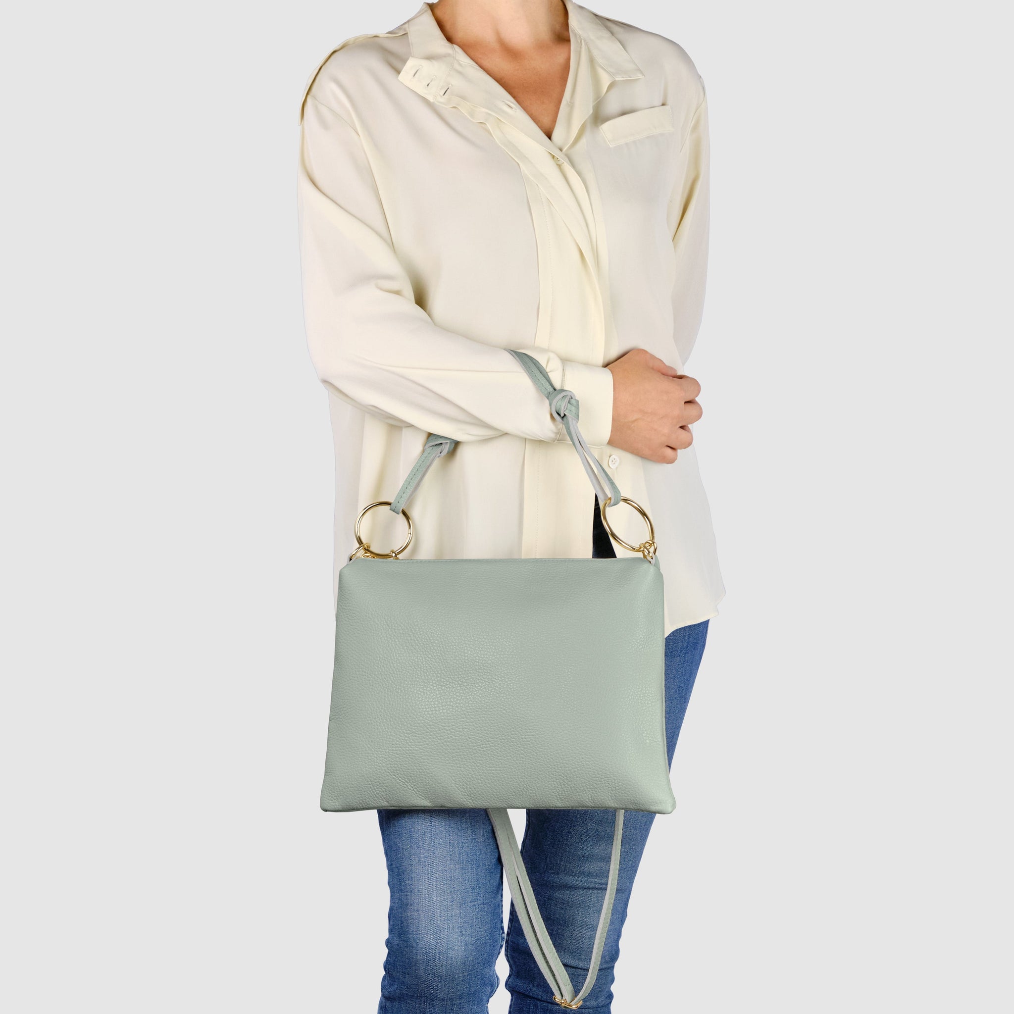Italian Genuine Calf Leather Shoulder Bag 171551 - TAKEASY - Flyclothing LLC