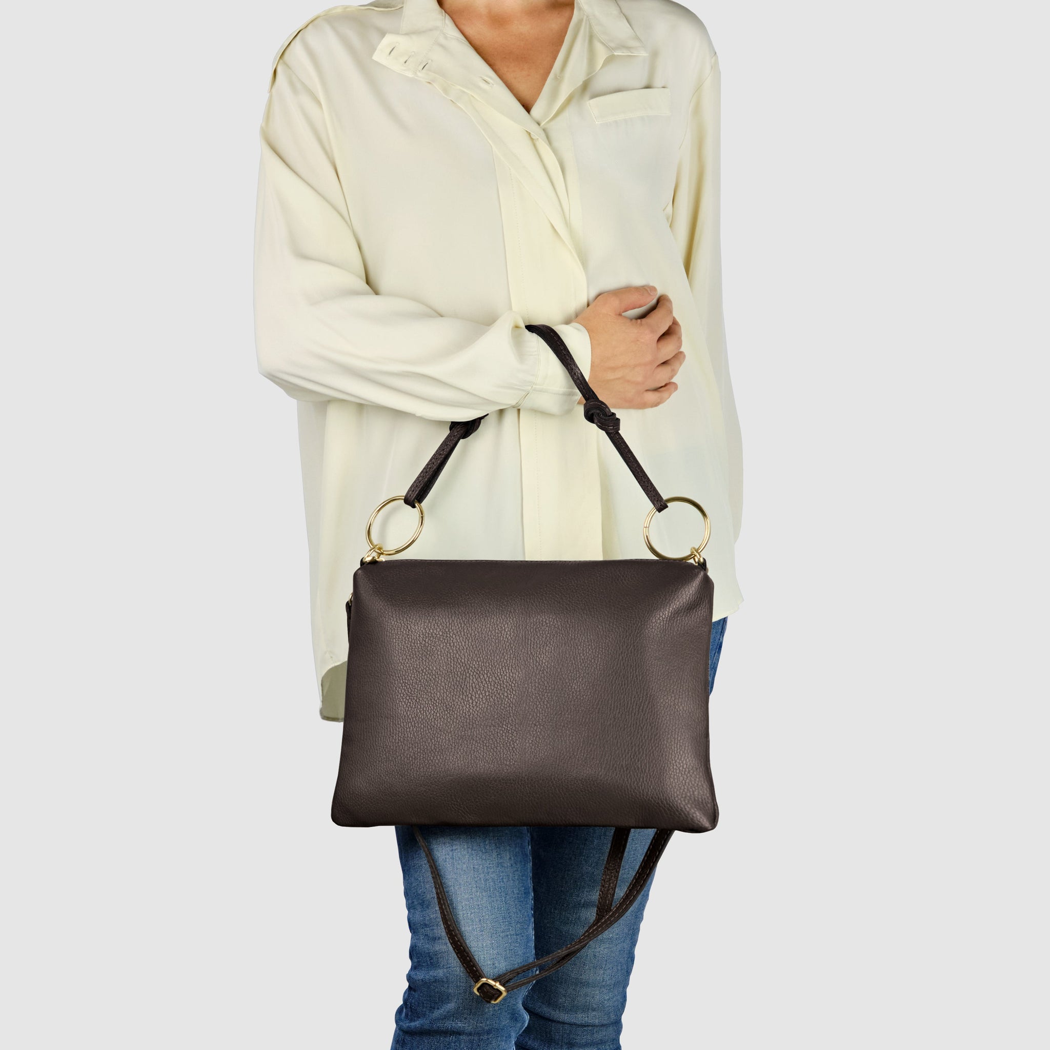 Italian Genuine Calf Leather Shoulder Bag 171551 - TAKEASY - Flyclothing LLC