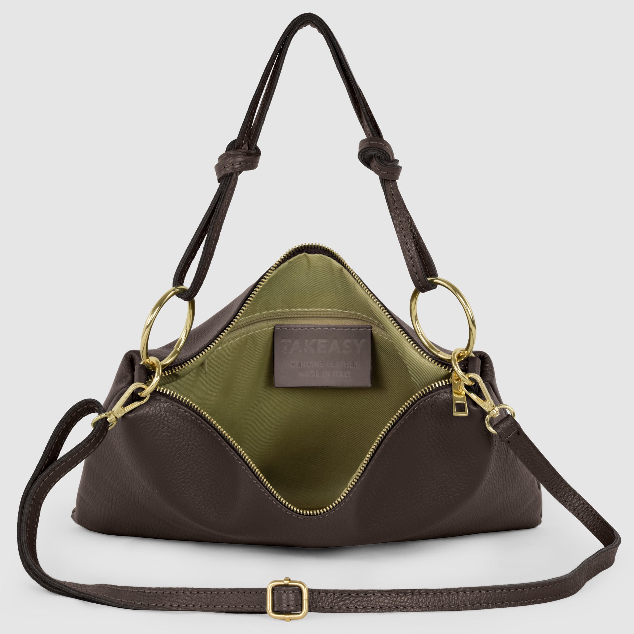 Italian Genuine Calf Leather Shoulder Bag 171551 - TAKEASY - Flyclothing LLC