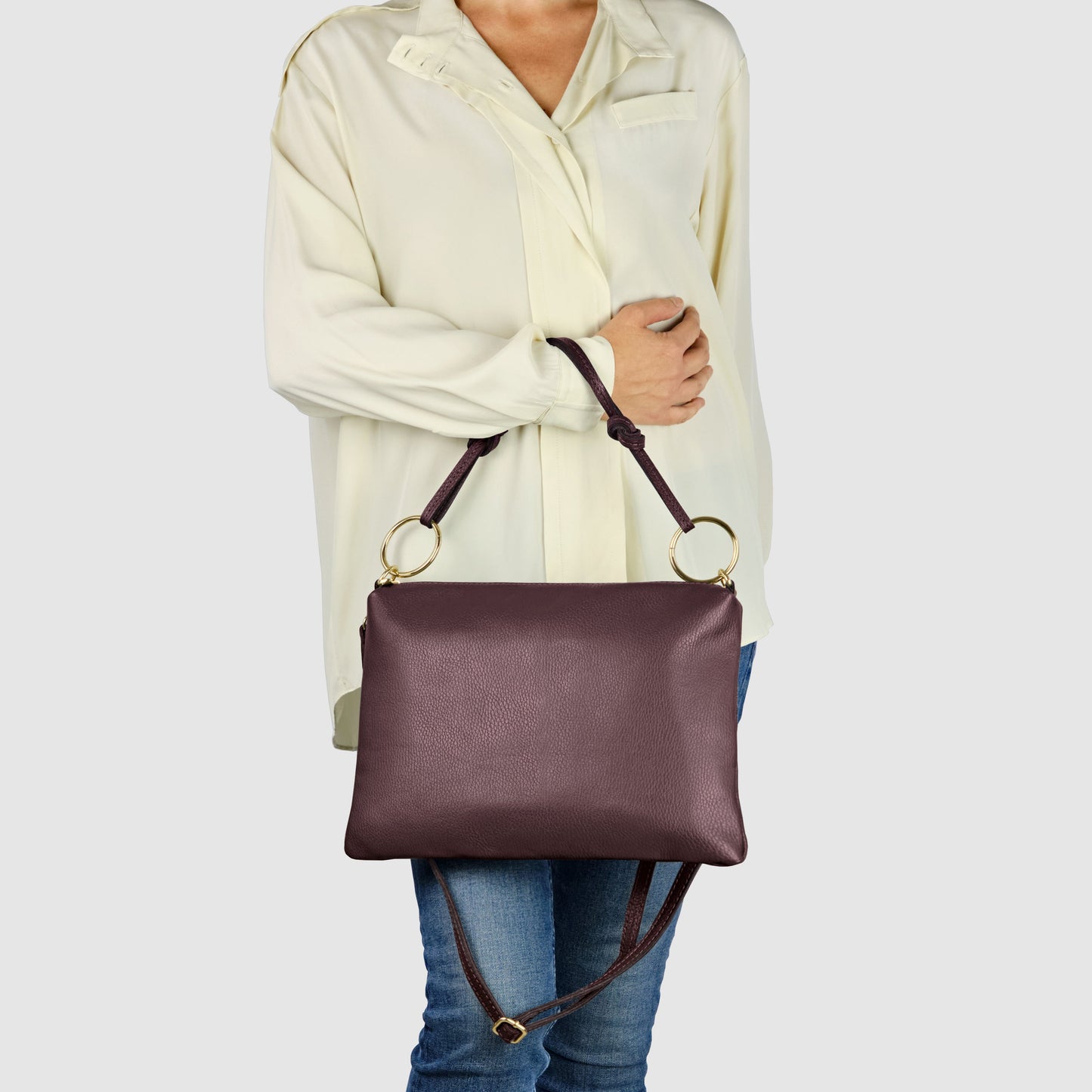 Italian Genuine Calf Leather Shoulder Bag 171551 - TAKEASY - Flyclothing LLC