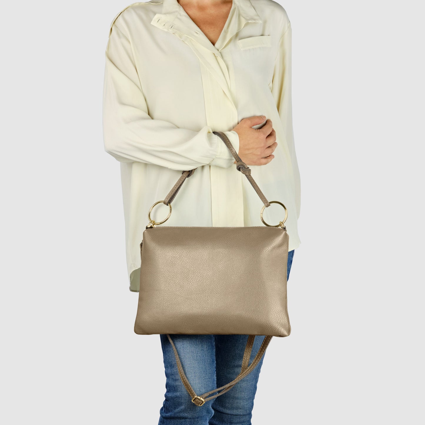 Italian Genuine Calf Leather Shoulder Bag 171551 - TAKEASY - Flyclothing LLC