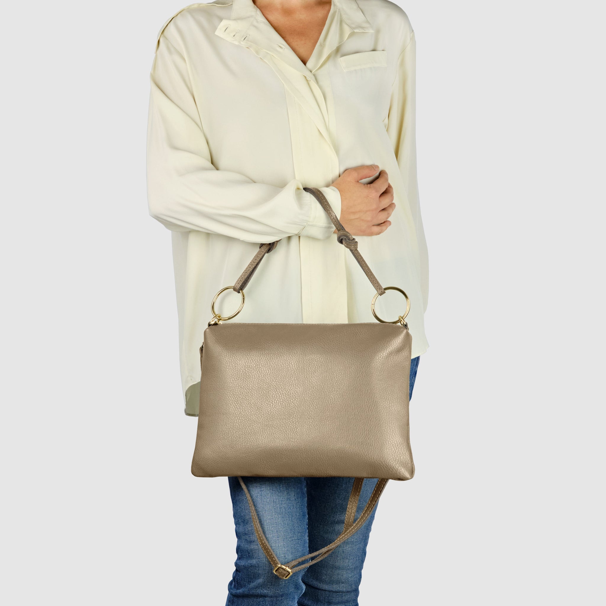 Italian Genuine Calf Leather Shoulder Bag 171551 - TAKEASY - Flyclothing LLC