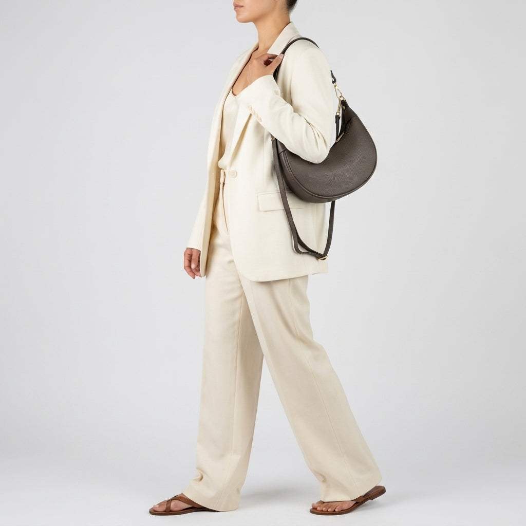 Italian Genuine Calf Leather Shoulder Bag 222024