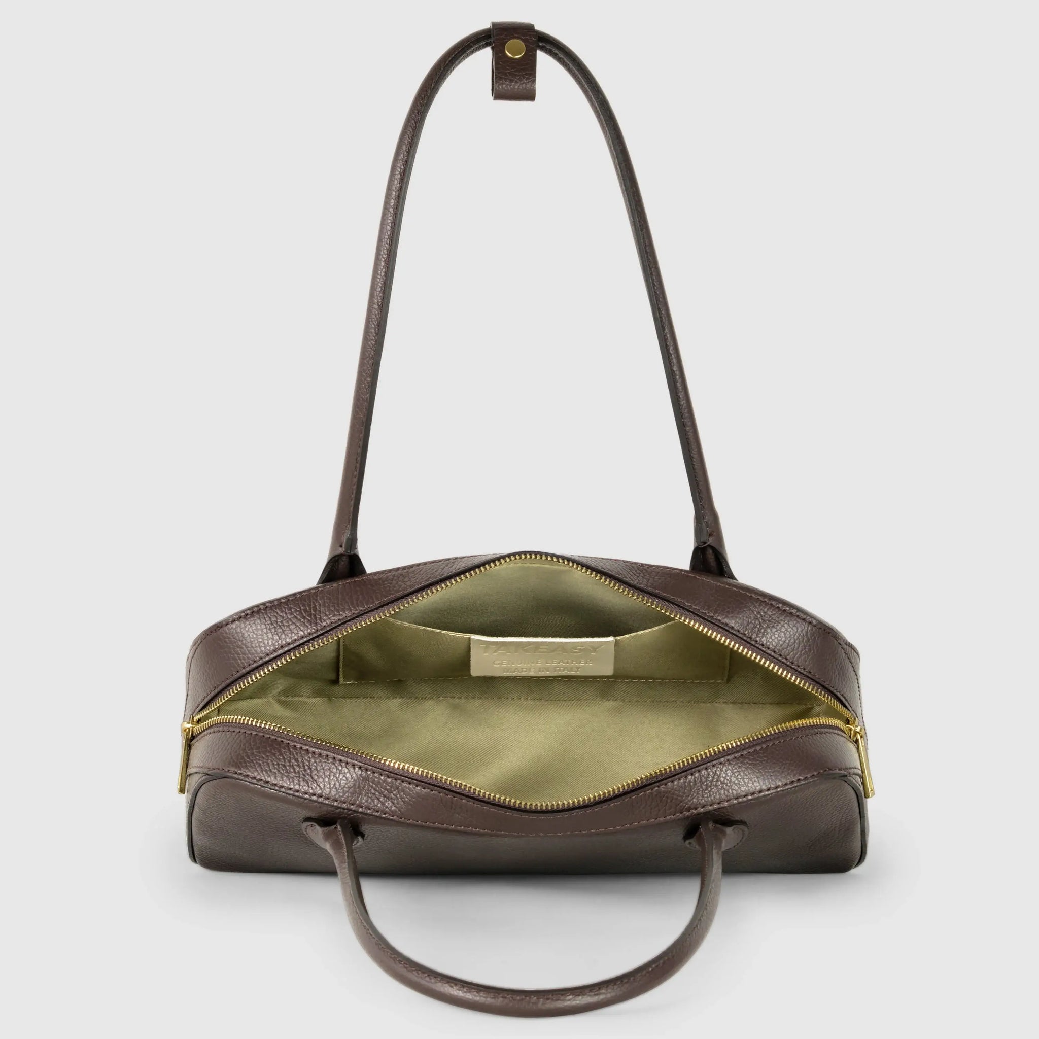 Italian Genuine Calf Leather Shoulder Bag 272511 - TAKEASY - Flyclothing LLC