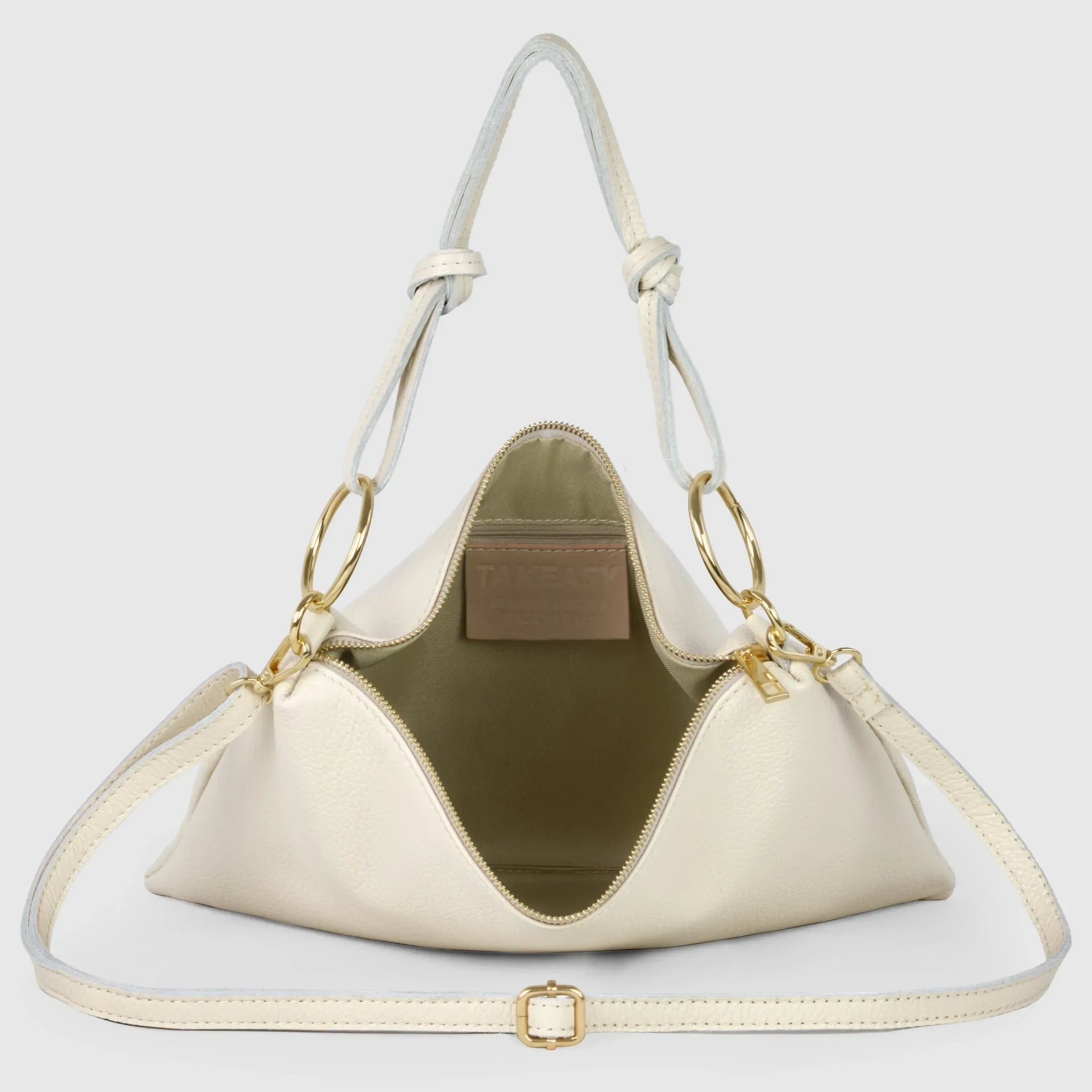 Calf Leather Shoulder Bag - TAKEASY - Flyclothing LLC