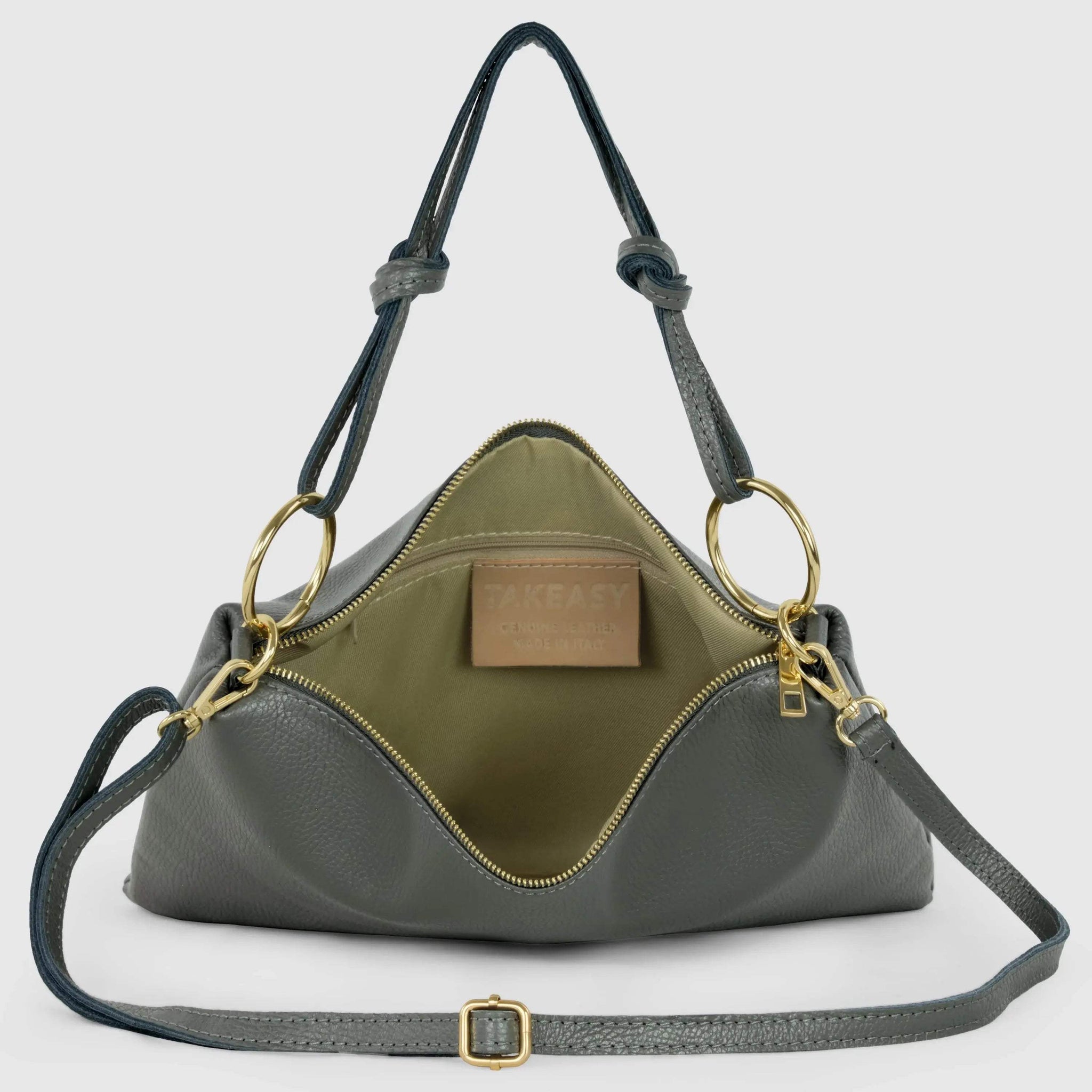 Italian Genuine Calf Leather Shoulder Bag 171551 - TAKEASY - Flyclothing LLC