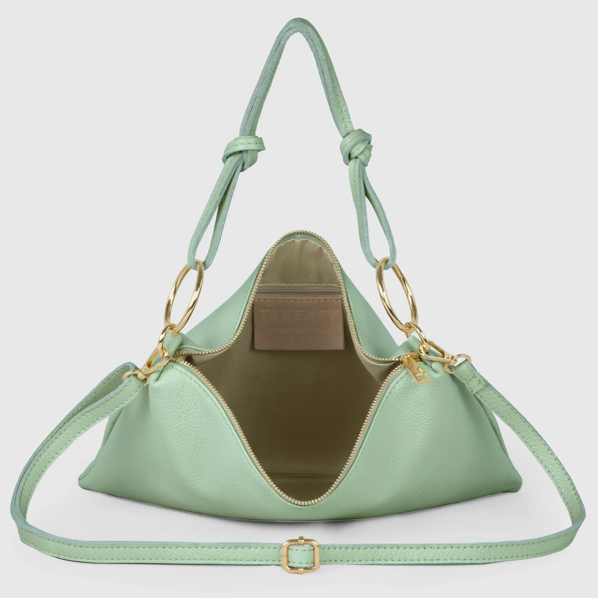 Calf Leather Shoulder Bag - TAKEASY - Flyclothing LLC