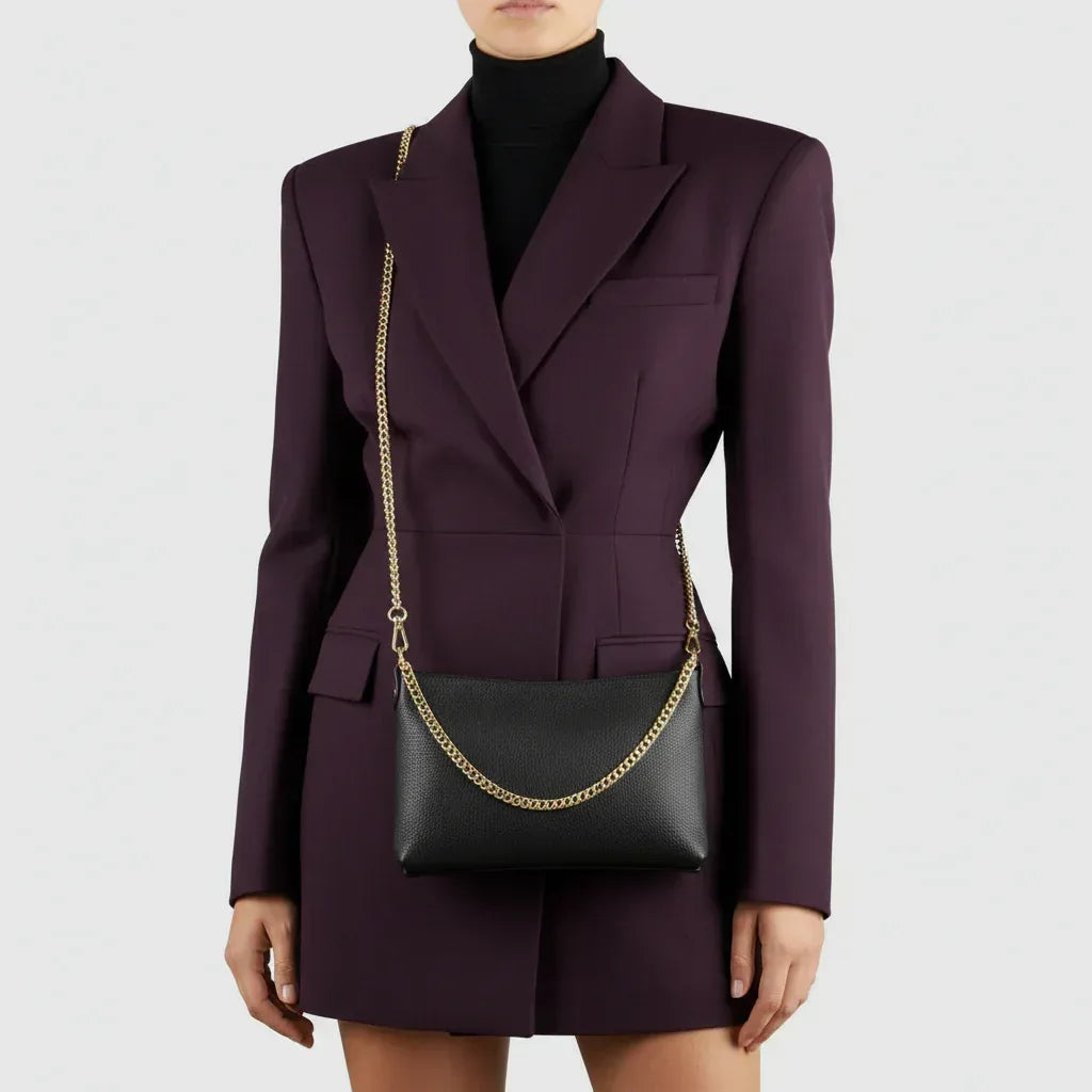 Calf Leather Crossbody Bag - TAKEASY - Flyclothing LLC