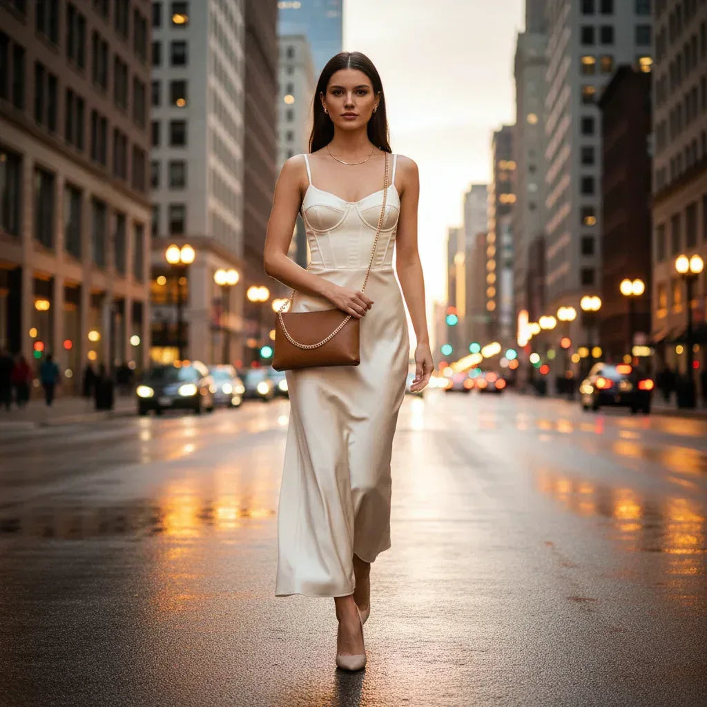 Calf Leather Crossbody Bag - TAKEASY - Flyclothing LLC