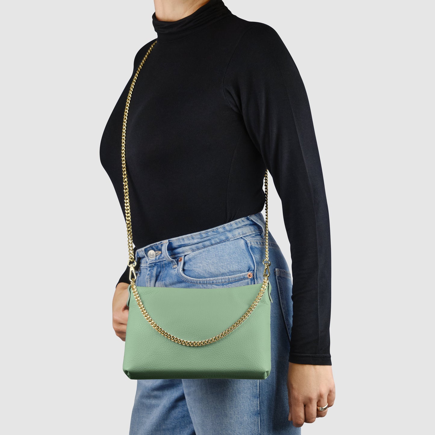 Italian Genuine Calf Leather Crossbody Bag 101315 - TAKEASY - Flyclothing LLC