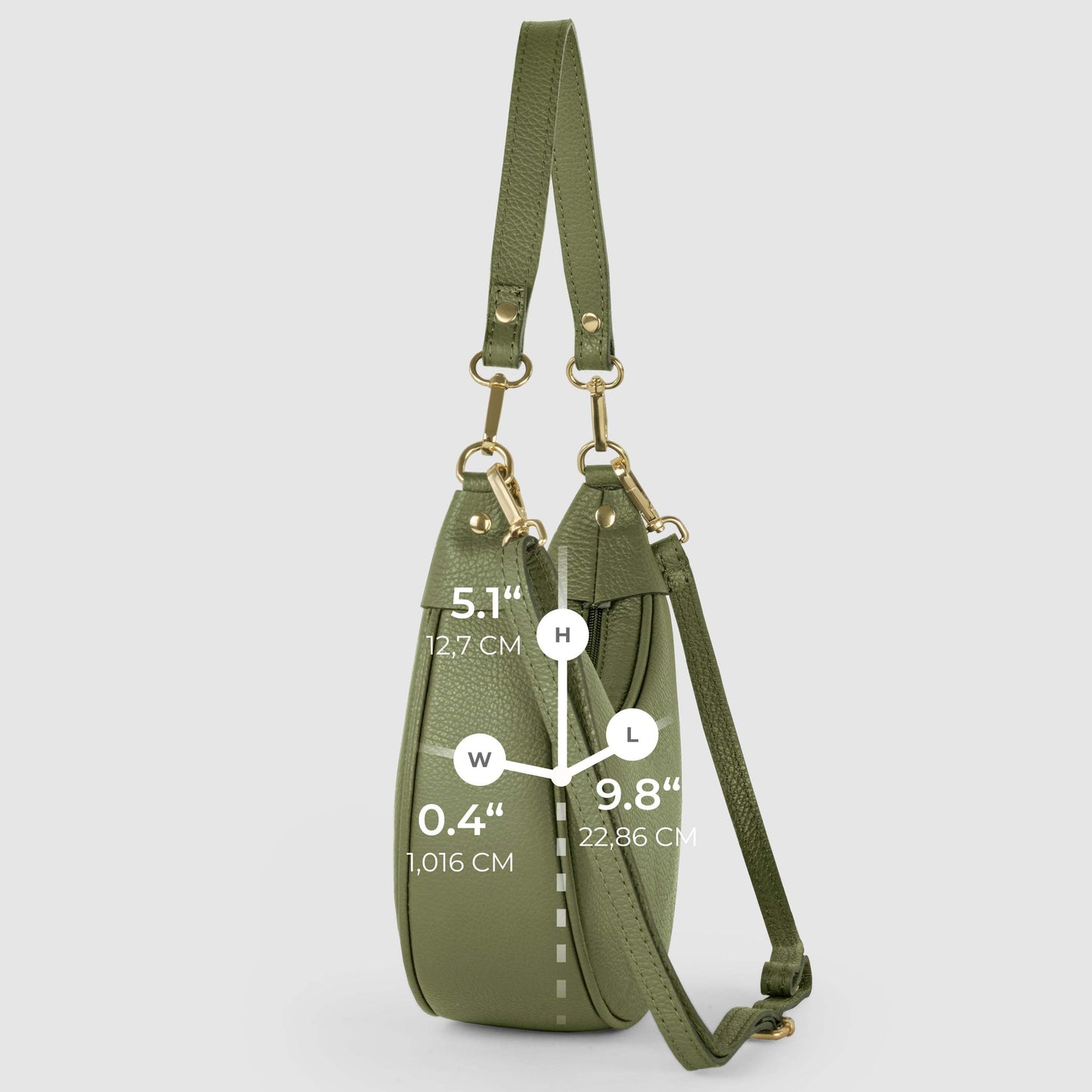 Italian Genuine Calf Leather Shoulder Bag 222024