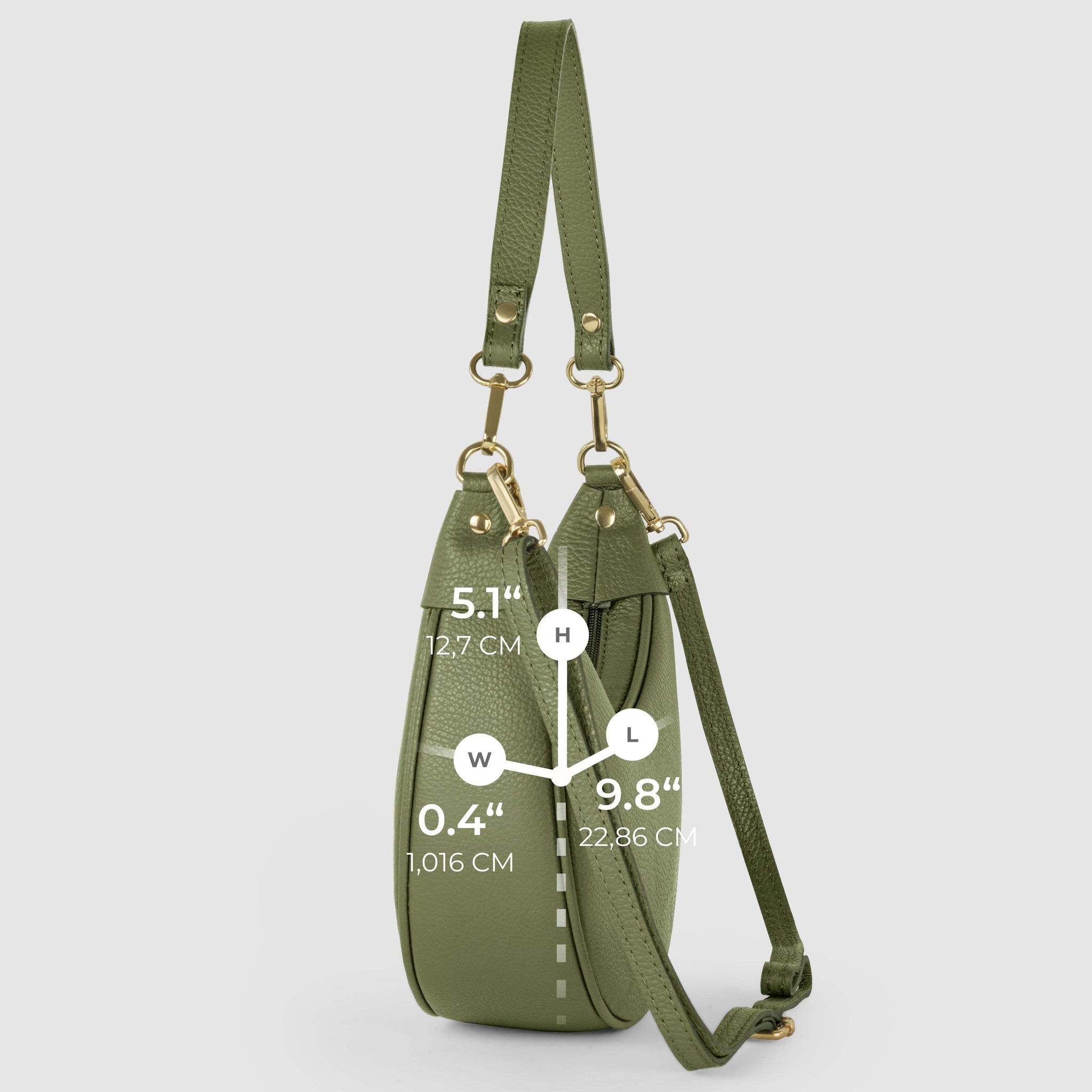 Italian Genuine Calf Leather Shoulder Bag 222024
