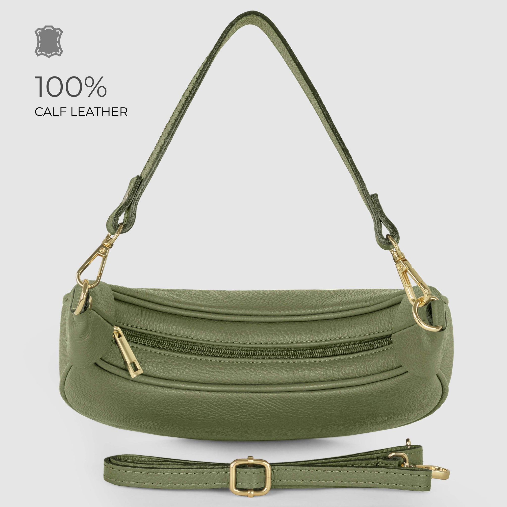 Italian Genuine Calf Leather Shoulder Bag 222024
