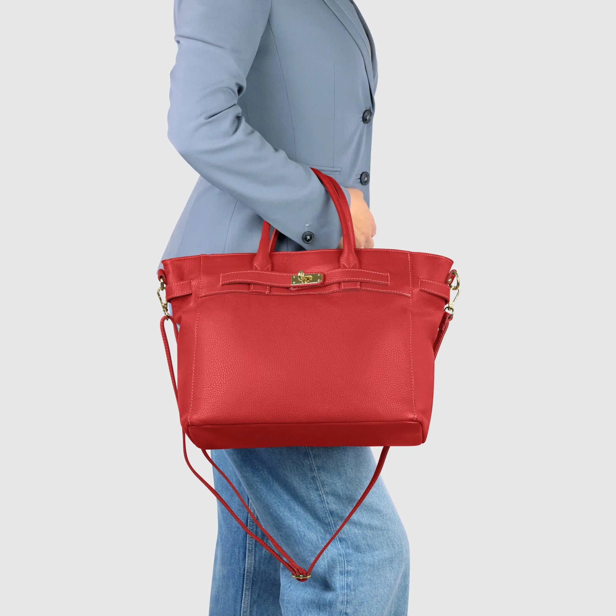 Italian Genuine Calf Leather Top-Handle Bag 233233 - TAKEASY - Flyclothing LLC